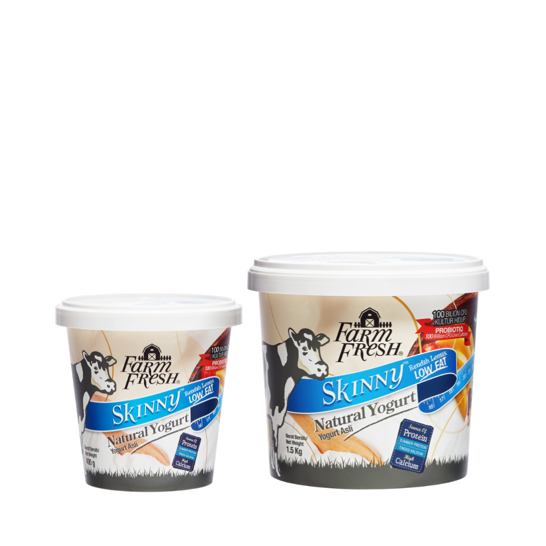 Skinny Natural Yogurt Family Front View